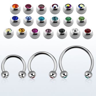 cbmjb5l xxl steel cbr, 14g w 5mm jewel balls w crystals