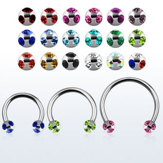 cbmmj5l xxl steel cbr, 14g w 5mm steel multi jewel balls