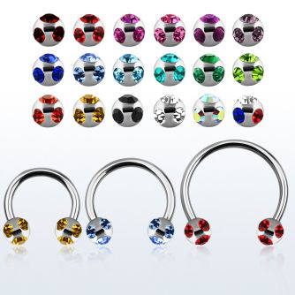 cbmmj6l xxl steel cbr, 14g w 6mm steel multi jewel balls