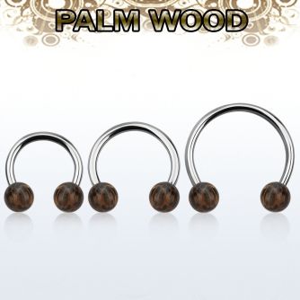 cbmpl8l barbell circular diametro acero 316l bolas 8mm madera palma usar como arete distribuidor