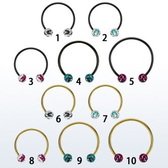 cbmtfc6l barbell circular diametro acero 316l anodizado bolas 6mm multi cristal ferido rayas cebra usar como arete mayorista