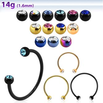 cbmtjb4l barbell circular diametro acero 316l anodizado bolas joya 4mm cristal bisel usar como arete distribuidor