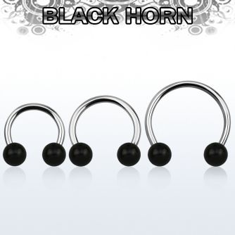 cbmwk8l barbell circular diametro acero 316l bolas 8mm cuerno negro usar como arete mayorista