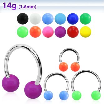 cbsab6l barbell circular diametro acero 316l bolas 6mm acrilico color solido usar como arete mayorista