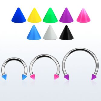 cbsacn4l barbell circular diametro acero 316l conos 4mm acrilico color solido usar como arete al por mayor