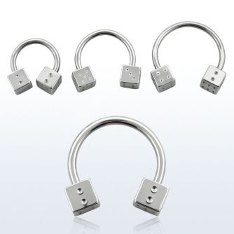 cbsdi5 316l steel circular barbell with two 5mm dices