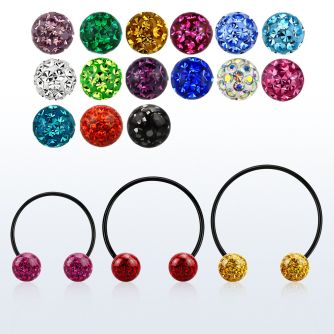 cbstf6l xxl anodized steel cbr, 16g w 6mm multi crystal balls