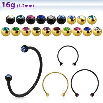 cbstjb3l barbell circular diametro acero 316l anodizado bolas 3mm joya cristal bisel usar como arete venta