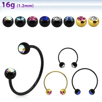 cbstjb5l barbell circular diametro acero 316l anodizado bolas 5mm joya cristal bisel usar como arete distribuidor