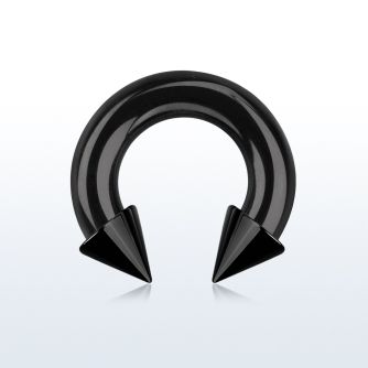 cbtcn4 barbell circular acero quirurgico pvd negro 5mm conos 7mm rosca interna venta