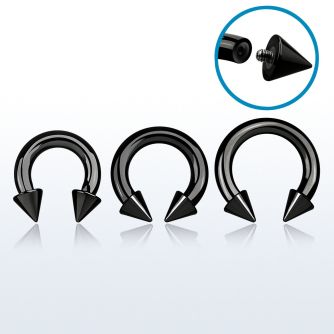 cbtcn6 barbell circular acero quirurgico pvd negro 4mm conos 7mm rosca interna al por mayor