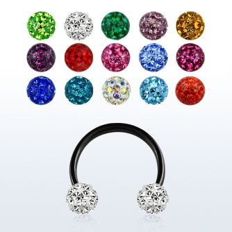 cbtfr5 barbell circular acero quirurgico anodizado bolas 5mm multi cristal al por mayor