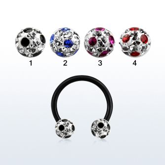 cbtfr6a anodized 316l circular barbell w dotted crystal ball