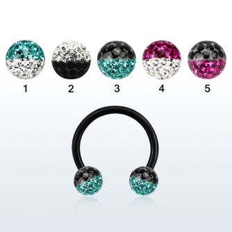 cbtfr6e barbell circular acero quirurgico anodizado bolas 6mm multi cristal colores mayorista