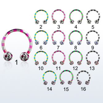 cbtlfr5a barbell circular acero quirurgico pvd rayas cebra bolas 5mm multi cristal ferido puntos mayorista