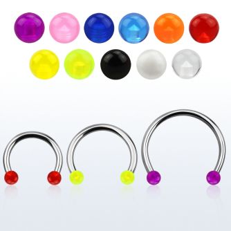 cbuvb4l barbell circular diametro acero 316l bolas 4mm acrilico uv usar como arete distribuidor