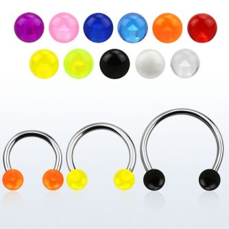 cbuvb6l barbell circular diametro acero 316l bolas 6mm acrilico uv usar como arete mayorista