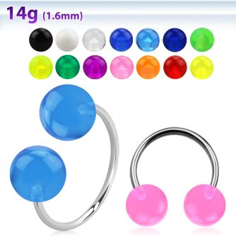 cbuvb8l barbell circular diametro acero 316l bolas 8mm acrilico uv usar como arete distribuidor mayorista