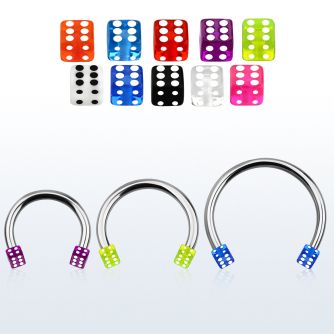 cbuvdi4l xxl steel circular barbell, 14g w 4mm uv dices