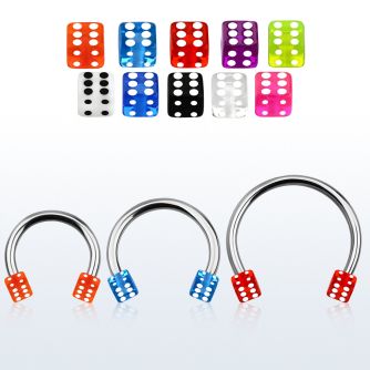 cbuvdi5l xxl steel circular barbell, 14g w 5mm uv dices