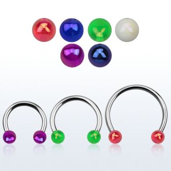 cbvbab5l barbell circular diametro acero 316l bolas 5mm acrilico recubrimiento ab usar como arete mayorista
