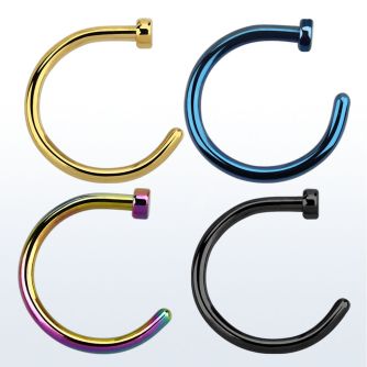 cltns non piercing anodized 316l steel clip on nose hoop