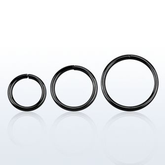 cpsel18 black plated 925 silver seamless ring 18g 1mm