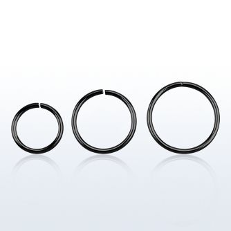 cpsel20 black plated 925 silver seamless ring 20g 0 8mm