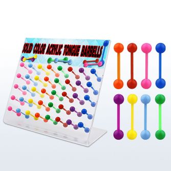 dacb99 board of flex acrylic tongue barbell with colored ball