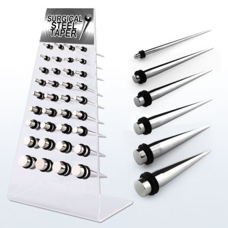 dapg48 display 36 expansores acero quirurgico espejo pulido anillos goma dobles 1 venta