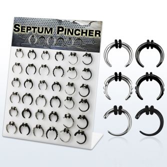 dapg79 display 36 acero quirurgico pvd expansores curvos acero anillos goma dobles 2 5mm distribuidor mayorista