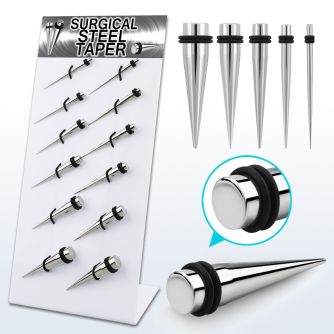 dapg81 display 12 expansores acero quirurgico espejo pulido anillos goma dobles 3mm 10mm distribuidor mayorista