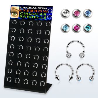 dbjmx5 316l circular barbell with 2 2 5 3mm ball cone jewel