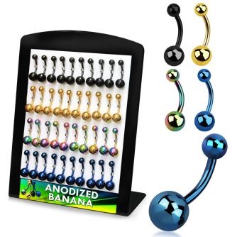 dbntg display 40 piercings ombligo acero quirurgico anodizado bolas 5 8mm 8mm 12mm distribuidor mayorista