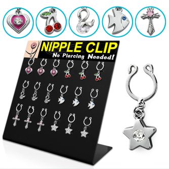 dclnp1 display 18 piercings falsos clip pezon estilos variados venta