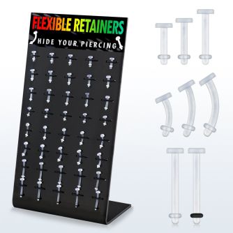 dfr40 display 40 retenedores retainers flexibles piercings labio ceja piercings ombligo lengua distribuidor mayorista