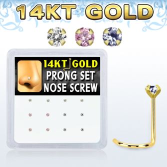 dgsc7 caja 12 piercing nariz l oro 14 kts 0 6mm zirconia redonda 1 5mm venta