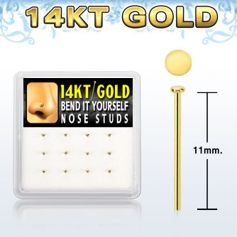 dgys24 caja 12 piercing nariz doblar tu mismo oro 14 kts 0 6mm redonda 1mm distribuidor mayorista