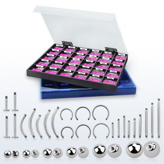 dmbj38 assorted titanium g23 blue clear cover body jewelry part