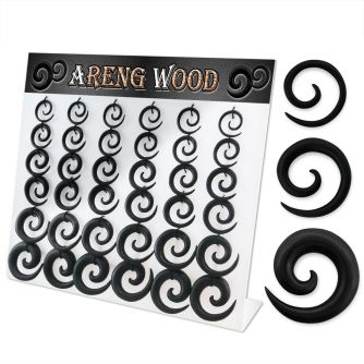 dmxp15 display 36 expansores espiral madera areng 2mm 10mm al por mayor