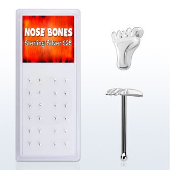 dnbvft caja display 24 piercing nariz hueso plata 0 6mm huella pie venta
