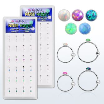 dnsm111 caja 24 aros nariz plata 925 0 6mm bola cierre opalo redondo 2mm 8mm 10mm distribuidor mayorista