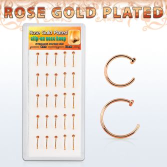 dnsm120 caja display 25 clips nariz falsos plata esterlina oro rosa 8mm 10mm mayorista