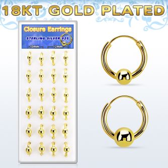 dnsm170 caja 12 pares aro bola presion plata oro 18 kts surtido bolas 4mm & 5mm 10mm 12mm venta