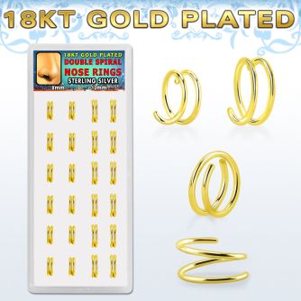 dnsm232 caja unidades aro nariz espiral plata esterlina chapado oro externo