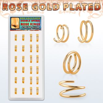 dnsm233 caja unidades aro nariz espiral plata esterlina chapado oro rosa externo