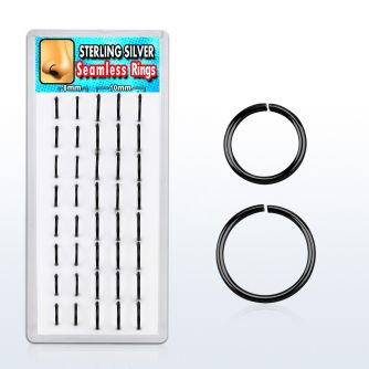 dnsm39 caja display 40 aros nariz continuos plata 925 negro 8mm 10mm distribuidor mayorista