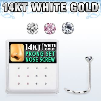 dwsc8 caja display 12 piercing nariz l oro blanco 14 kts 0 6mm zirconia redonda 1 5mm distribuidor