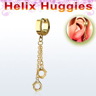 ehg652 pendiente huggie helix acero inoxidable pvd oro esposas anodizadas s se vende por pieza distribuidor