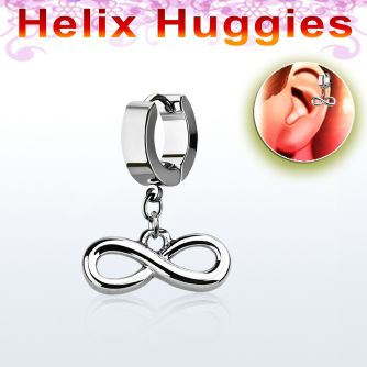 ehh618 pendiente huggie helix acero inoxidable infinito colgado se vende por pieza mayorista